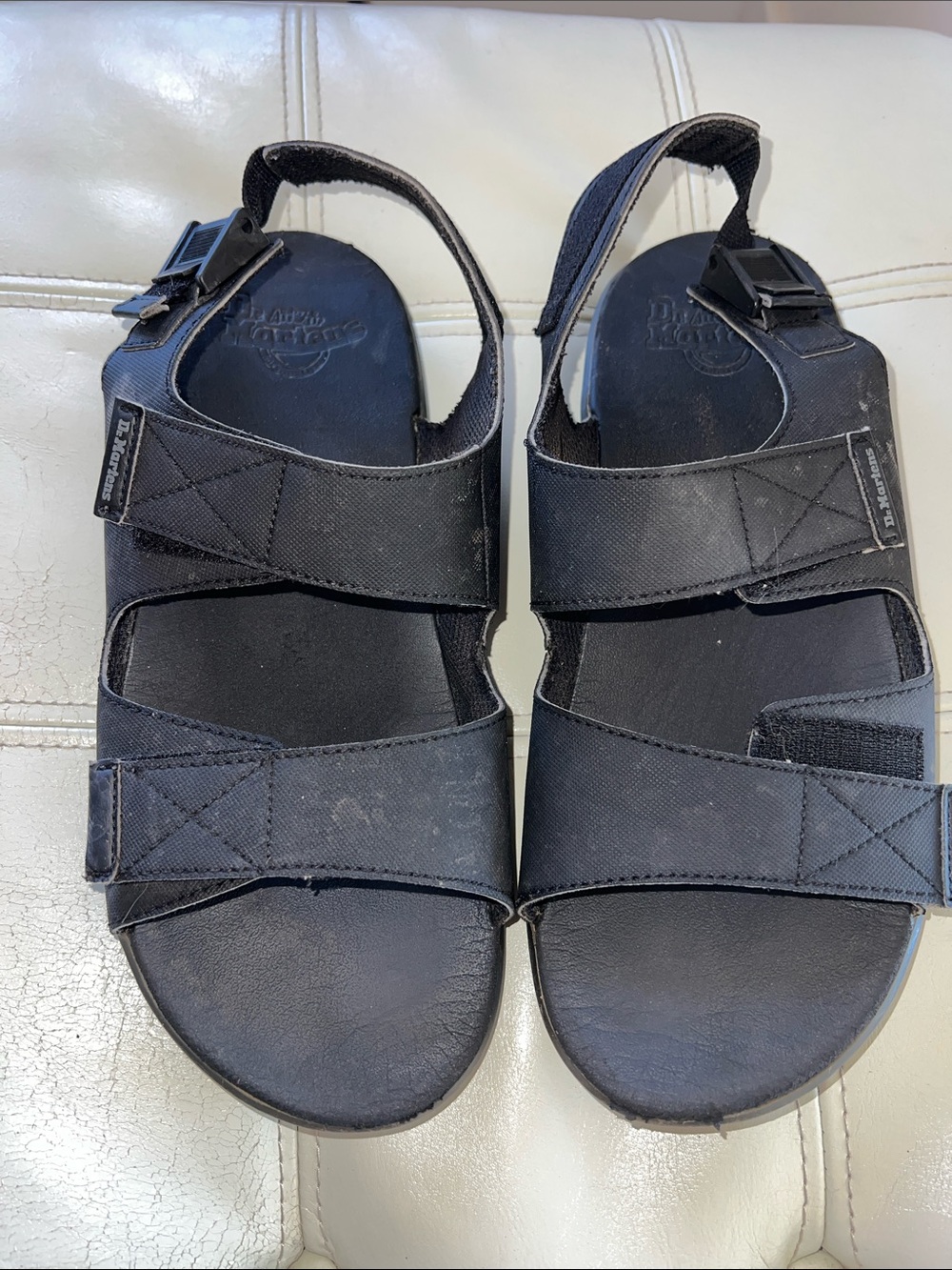 Dr. Martens Black Double-Strap Open Toe Sandals Unisex UK 9